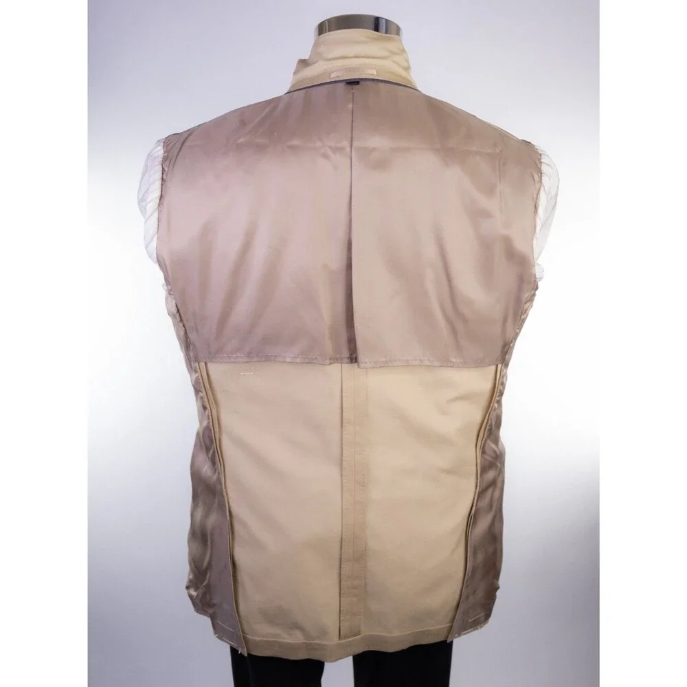 J.Crew Ludlow Blazer Mens 42L Khaki Tan Solid Cotton Larusmiani Sport Coat